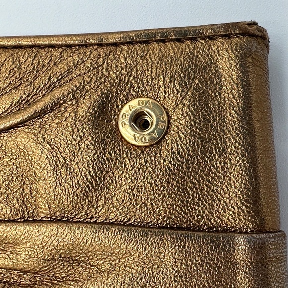 Prada Nappa Gaufre Gold Metallic Wallet - Picture 13 of 16